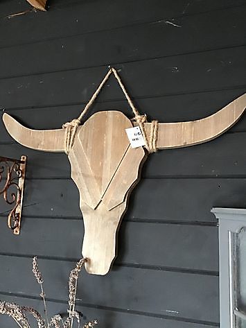 Houten buffel  / stier kop Decobyjo - Bellingwolde