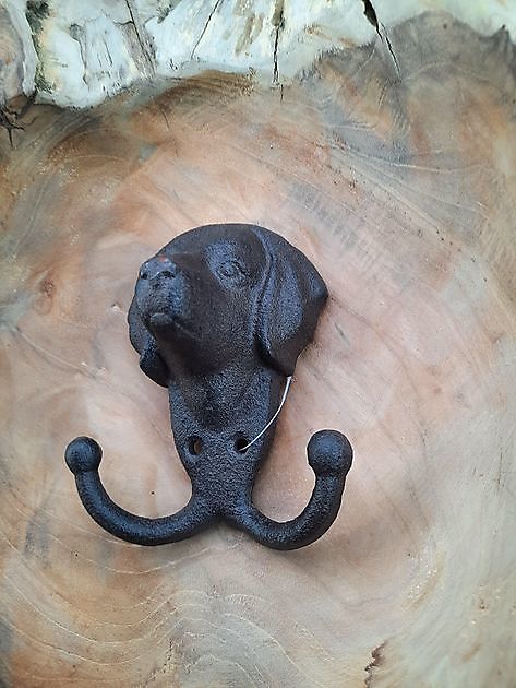 Cast iron dog hook with 2 hooks - Decobyjo - Bellingwolde