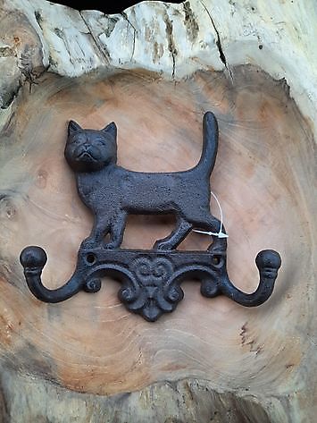 Cast iron hook Cat brown - Decobyjo - Bellingwolde