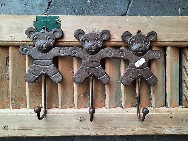 Cast iron coat rack wall hook bears Decobyjo - Bellingwolde