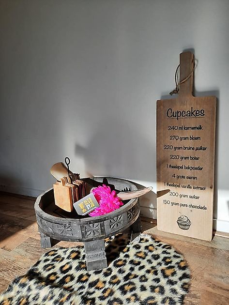 Leuke plank met recept cupcake - Decobyjo - Bellingwolde