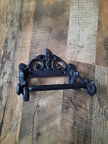 Cast iron toilet roll holder black lily - Decobyjo - Bellingwolde