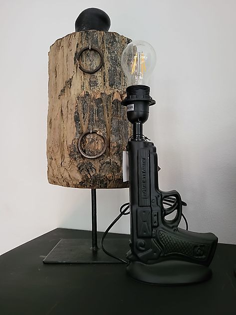 Lampe revolver noire Decobyjo - Bellingwolde