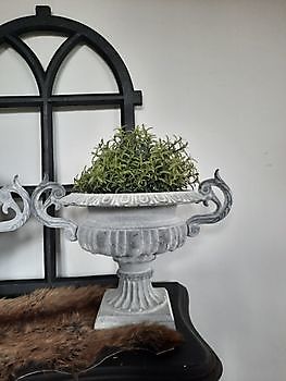 Cast iron garden vase with ears lead color Decobyjo - Bellingwolde